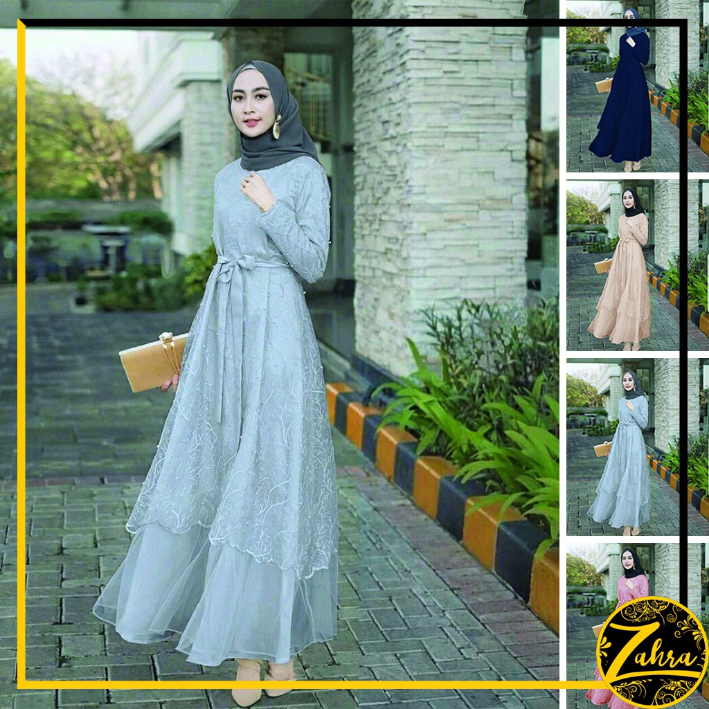 8 WARNA & BUSUI Dress Exclusive Brukat Tille Kayla Maxi Dress Aurel Premium ADELIA 1