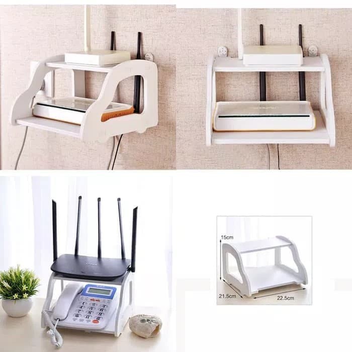 JUAL MURAH Rak Router Wifi Modem Telepon Rak Dinding Vintage Desktop Rak Pajangan