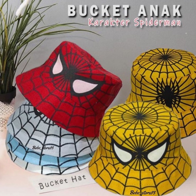 Bucket Sablon Anak Spiderman Full Print / Topi Anak Laki Laki Perempuan premium