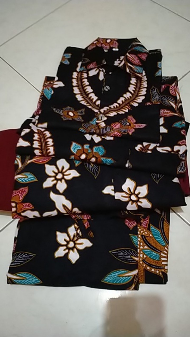 Gamis Batik Modern Murah Katun Halus Kombinasi Truntum Terbaru 2021