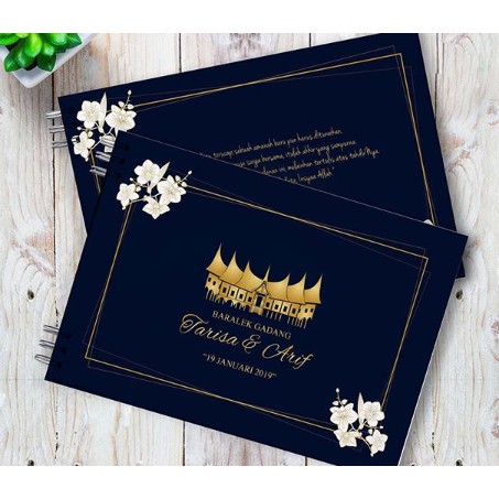 

GUESTBOOK CUSTOM HARD COVER / CUSTOM DESIGN / BUKU TAMU PERNIKAHAN / JILID SPIRAL / MURAH DSS26