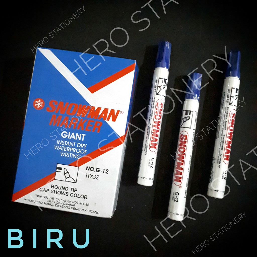 

Spidol permanen snowman tinta biru G-12 satuan . 1 unit