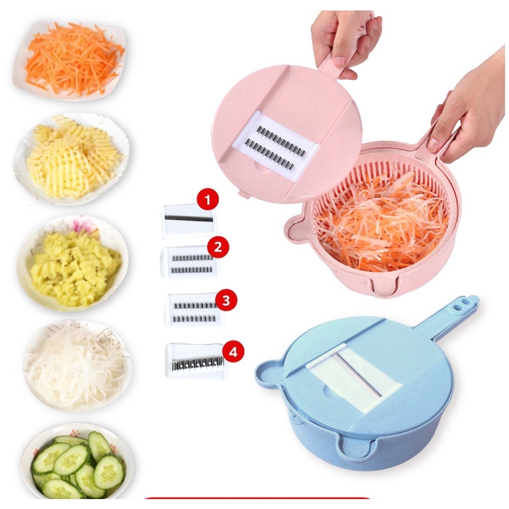 Alat Pemotong Sayur 8 In 1 Multifungsi Parutan multifungsi pemotong buah dapur pisau [import]