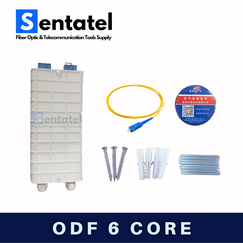 ODF / Roset FTTH / OTB Wall 6 Core SC + 6 Adapter SC 6 + 6 Pigtail SC