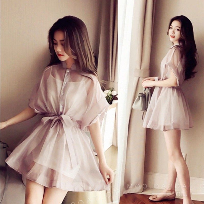 MDLV ~ 5863 ORGANZA DRESS KOREA DRESS MINI + INER DRESS SEXY DRESS TRENDY DRESS PESTA FASHION IMPORT