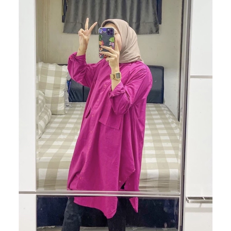 PREMIUM BELA TUNIK / ATASAN WANITA FULL KANCING BUSUI