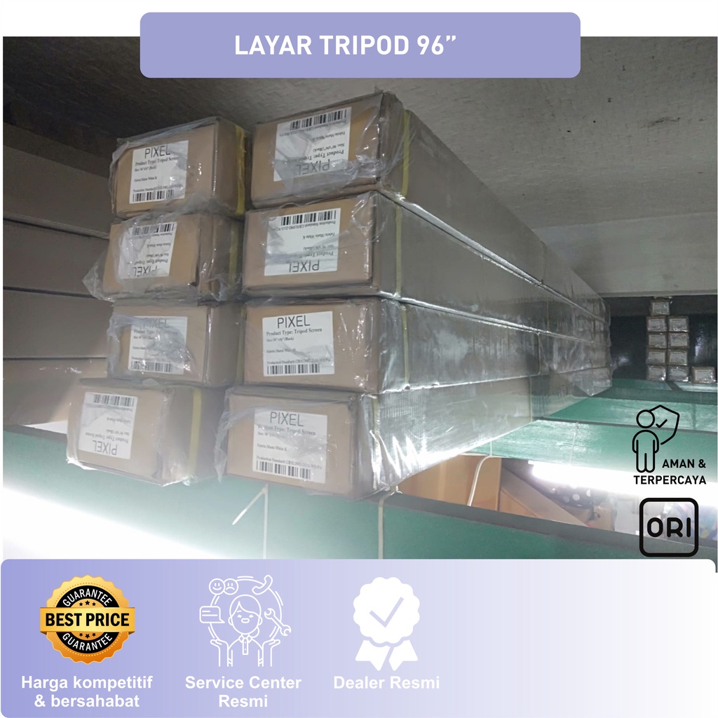 MDN Layar Tripod Tripot Layar Proyektor 96&quot; x 96&quot; 2.4m x 2.4m