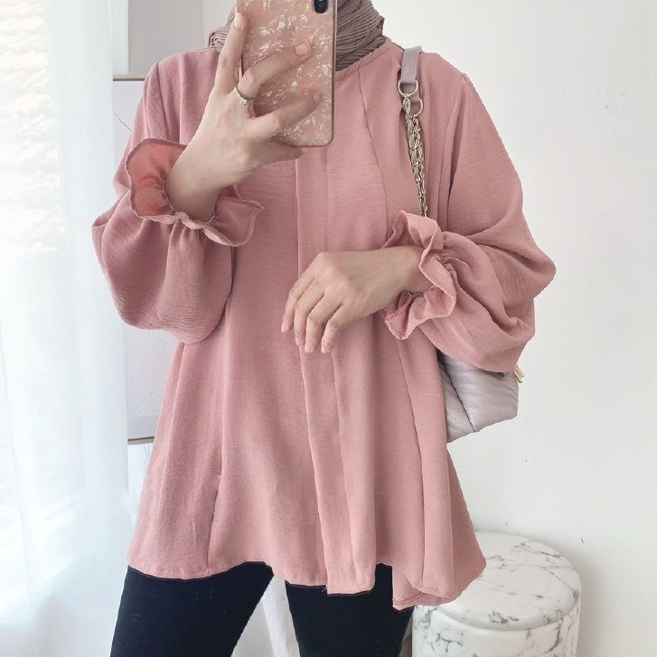 RX FASHION - CANA BLOUSE / ANONA BLOUSE WANITA XL / Kirana Shirt Top Blouse Wanita Busui Full Kancing - NN