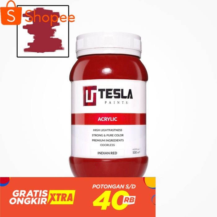 

Tesla Acrylic 500 ml Indian Red