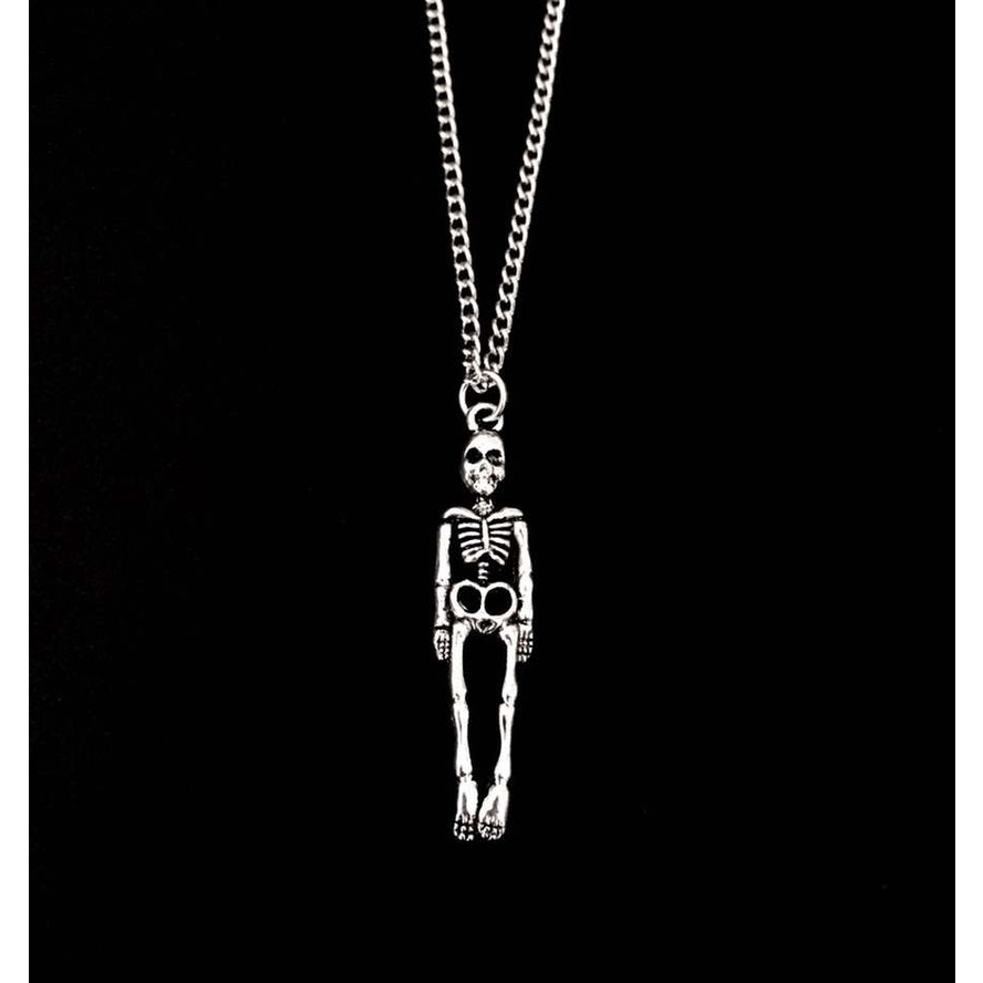 Kalung Choker Liontin Tengkorak Hantu Gaya Punk Rock Gothic Untuk Aksesoris Pesta Halloween