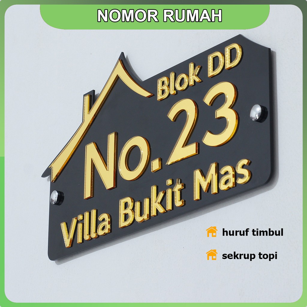 

Nomor Rumah Home GOLD Series 01 bahan Acrylic/Akrilik