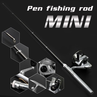 Aluminium Alloy Pocket Pen Shape Fishing Rod Pole dengan Reel Combo Joran Pancing Reel Set pancingan set lengkap
