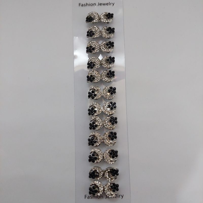 Bros Dagu Korea Kecil Full Mata Kecil Bros Dagu Murah Asesories hijab-Putih hitam B