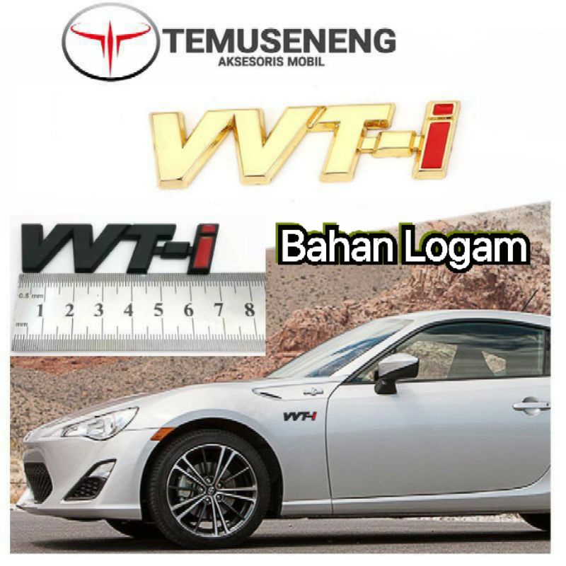 Vvti Vvt-I Gold 3D Logo Kuning Emblem Mobil Crom Crhome Tempel Murah