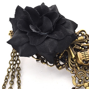 Bros Tengkorak Mawar Skull Roses Women Goth Brooches 8564