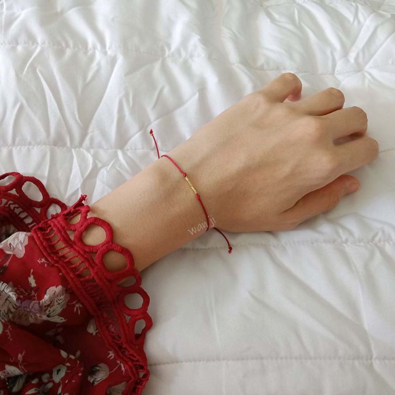 GT-07 Gelang Super Simple Cute TINY GOLD ULIR Imlek Chinese Red Bracelet