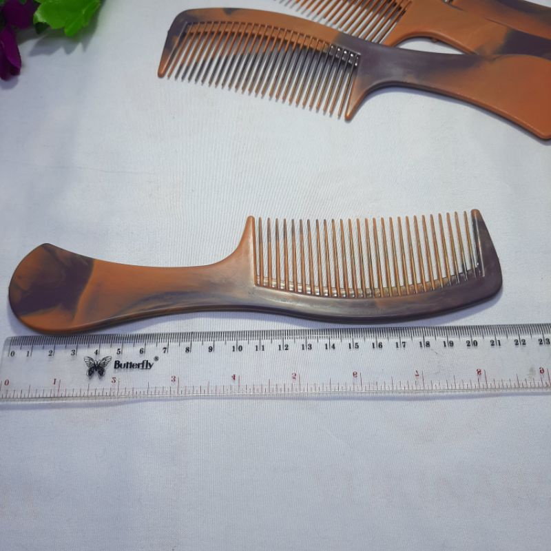 12pcs SISIR RAMBUT SISIR GAGANG COKLAT 20CM GROSIR