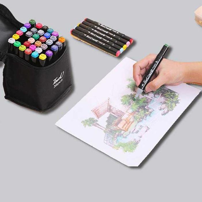 

New! Spidol Dual Side Fine Art Brush Pen Art Marker Set - HL0270