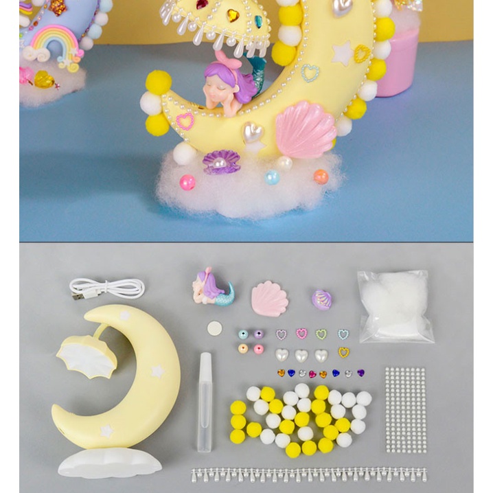 J3 - DIY Globe kotak musik lampu malam Cressent Mainan kerajinan tangan