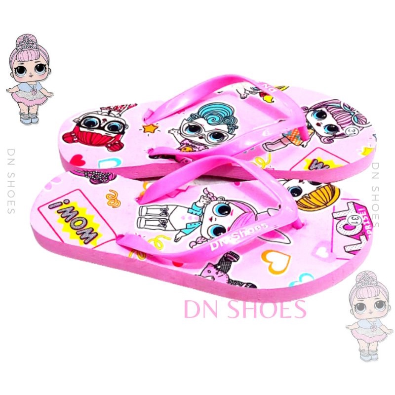 Sandal Anak Perempuan sandal jepit anak motif Lol pink wow