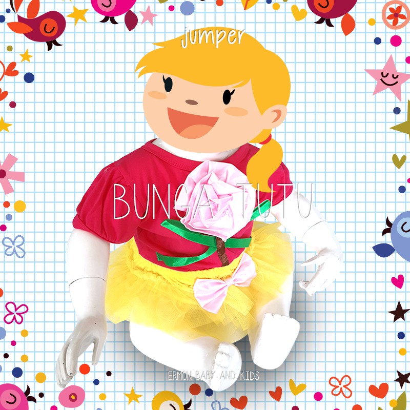 🟢baju bayi jumper bayi 🟢 set model bunga tutu include rok tutu🟢