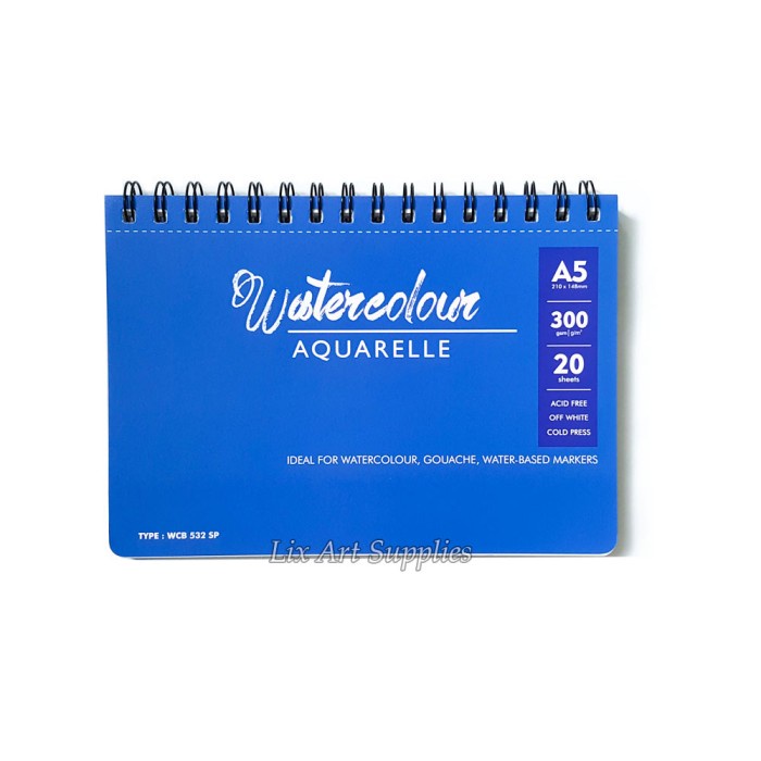 

(DISKON TERMURAH) V-Tec Watercolor Book Spiral A5 - 20 lbr (300 gsm) Cold Pressed