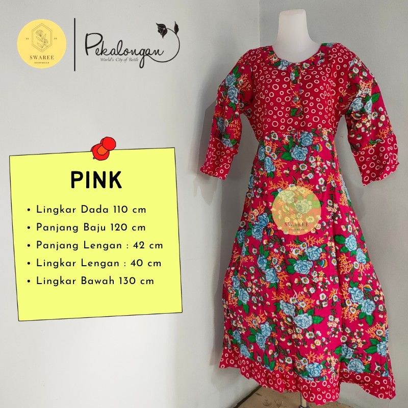 Long Dress Lengan Panjang Baju Wanita Busui Motif Batik Dewasa