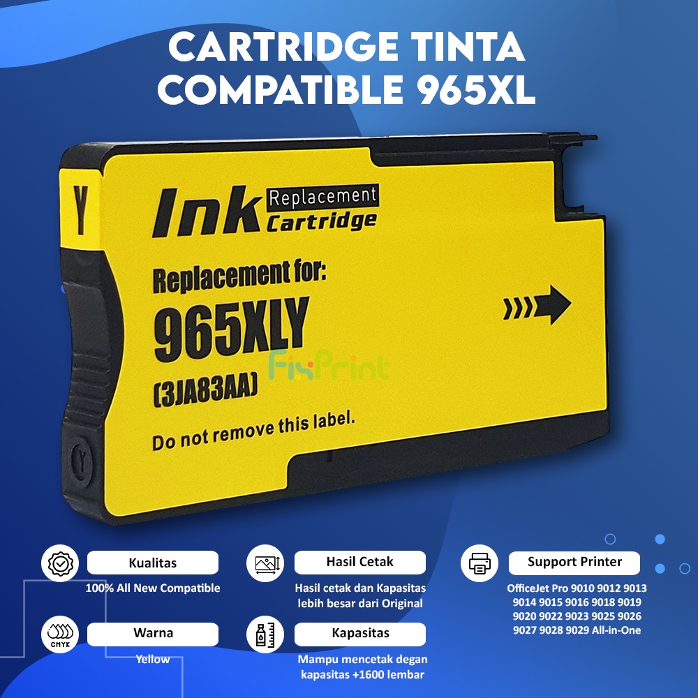 Cartridge Tinta 965XL 965 XL For Printer OJ Pro 9010 9012 9016 9018 9019 9020 9026 9028