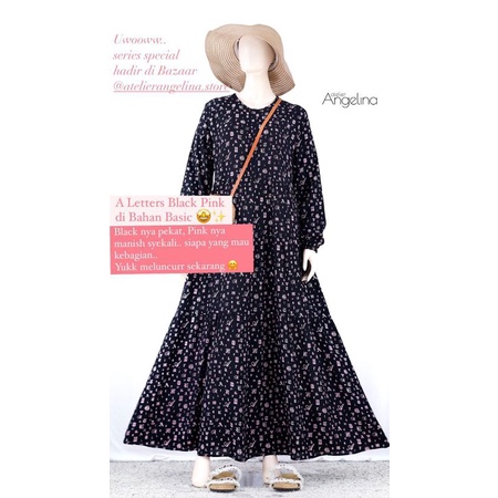 Bella A Letters Black Pink size L By Atelier Angelina