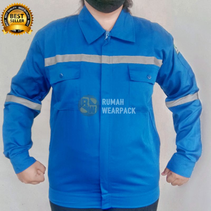 Baju Safety/ Wearpack Safety Atasan Warna Biru BCA Polos