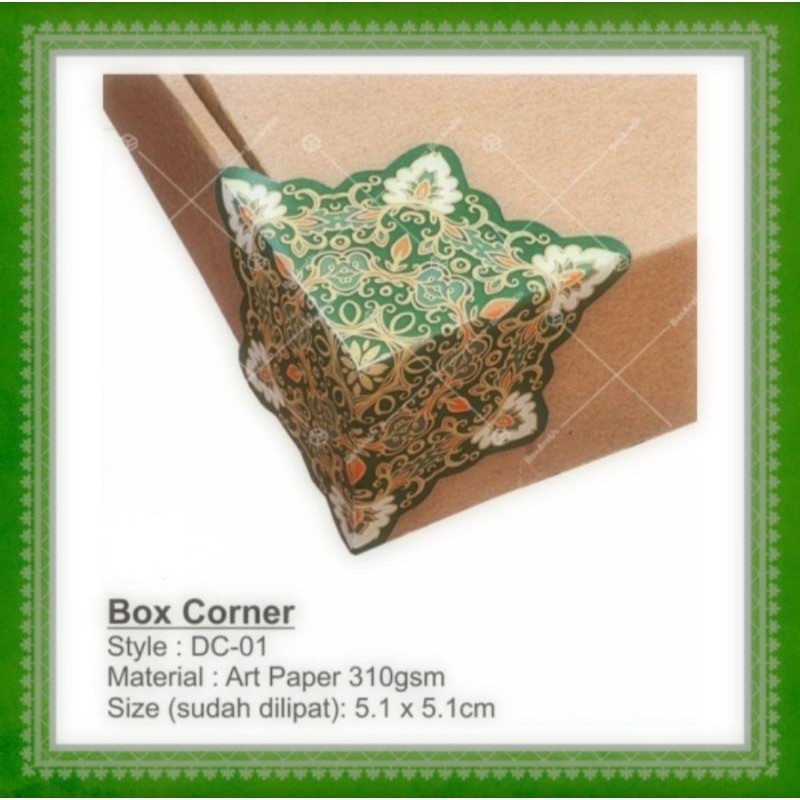 

Hiasan Sudut Box Corner Aksesoris Dus Dekorasi Packaging Lebaran Idul Fitri