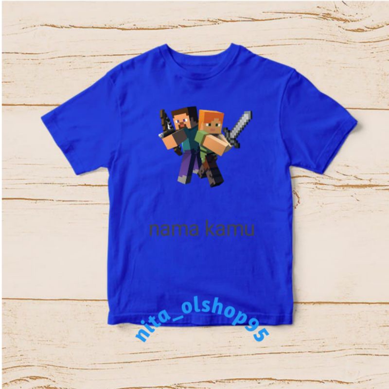 baju anak minecraft bisa pake nama / kaos anak promo