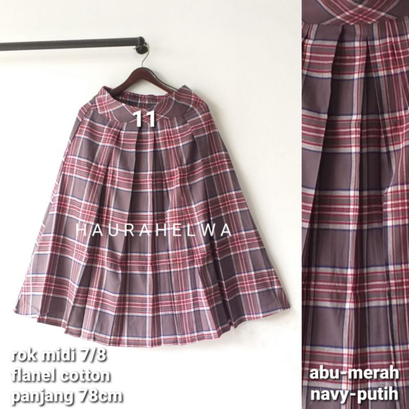 ROK FLANEL IMPORT MIDI 7/8 TARTAN HAURAHELWA-11 FLANEL KATUN