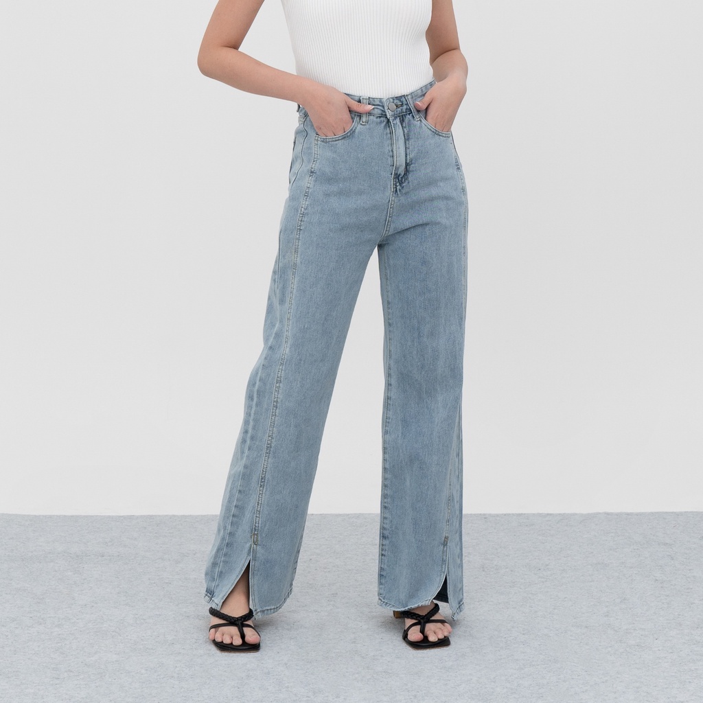VIERLIN - Jeans 809 - HIGHWAIST BAGGY SLIT JEANS