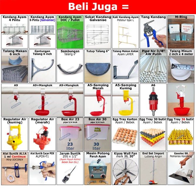 BELAKANG SAJA untuk Kandang Ayam Petelur ARTUPIC Baterai Kandang