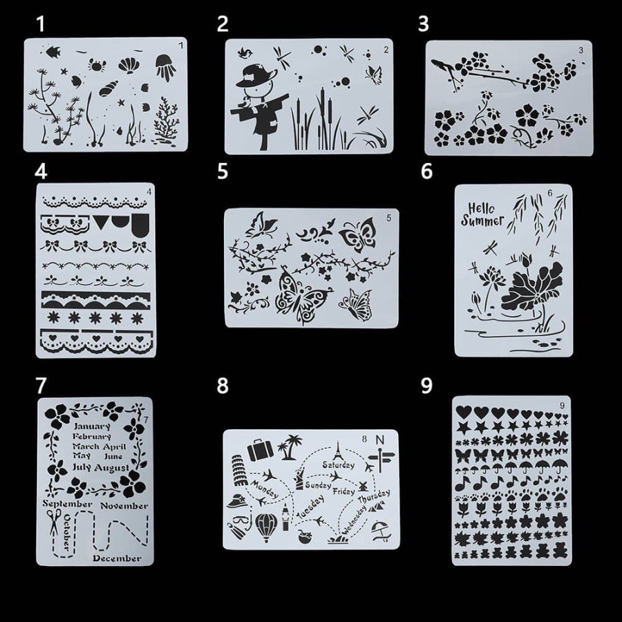 

Plastic Stencil - 28 Student Painting Pattern (18x26cm)
