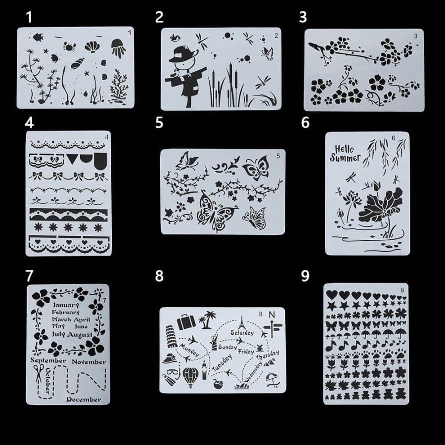 Plastic Stencil - 28 Student Painting Pattern (18x26cm)