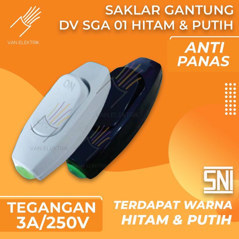 Saklar Gantung Dutron Ecer Grosir DV SGA 01 Hitam &amp; Putih - Putih