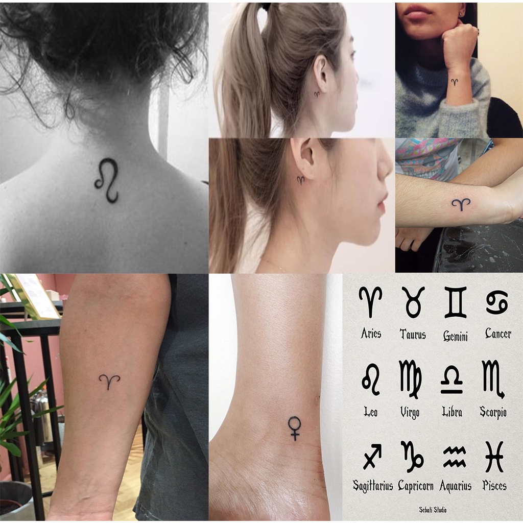 Tato Temporer Aesthetic Lambang Zodiak | Tattoo Temporary Zodiac Symbols Sebati Studio