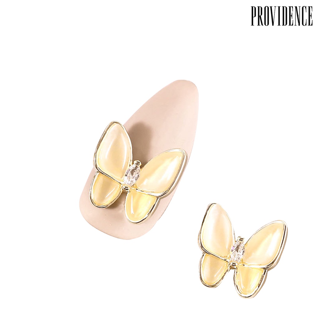 Providence 2pcs Women Glitter Rhinestone Butterfly Nail Art DIY Decorations Beauty Tool