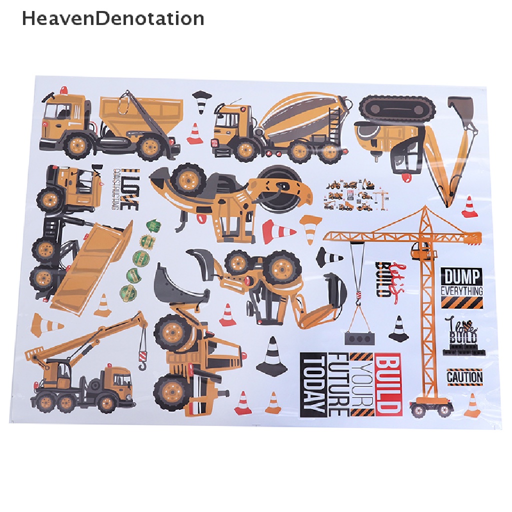 [HeavenDenotation] DIY Wall Sticker Transport Cars Truck Digger Kids Rooms Decor Boys Room Art Wall