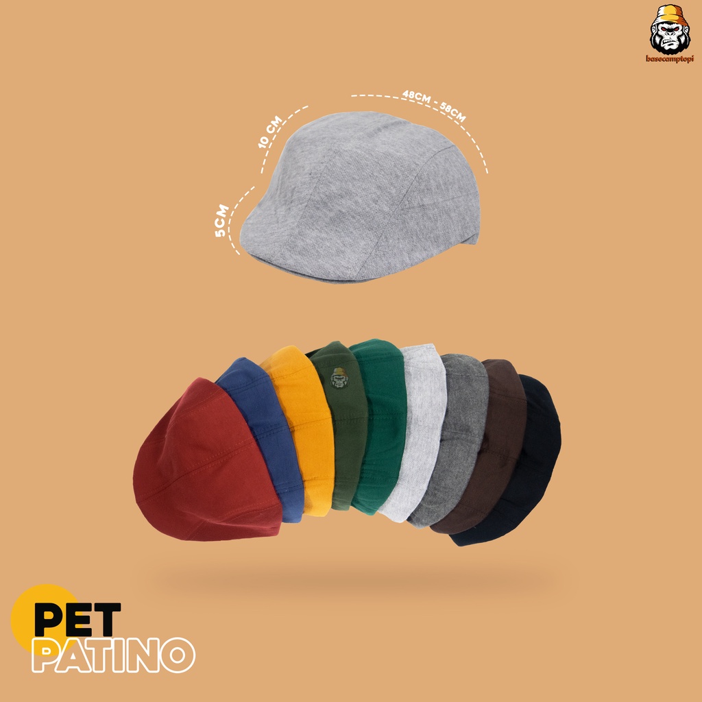 Topi Pet Kodok Copet Flat Cap Polos Pria Wanita Pengait Ring