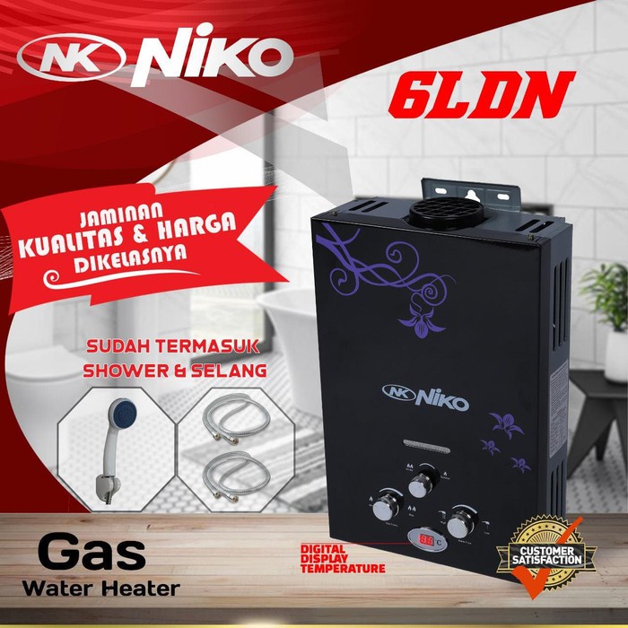 Water Heater Gas / Pemanas Air Kamar Mandi Gas NIKO NK6LDN