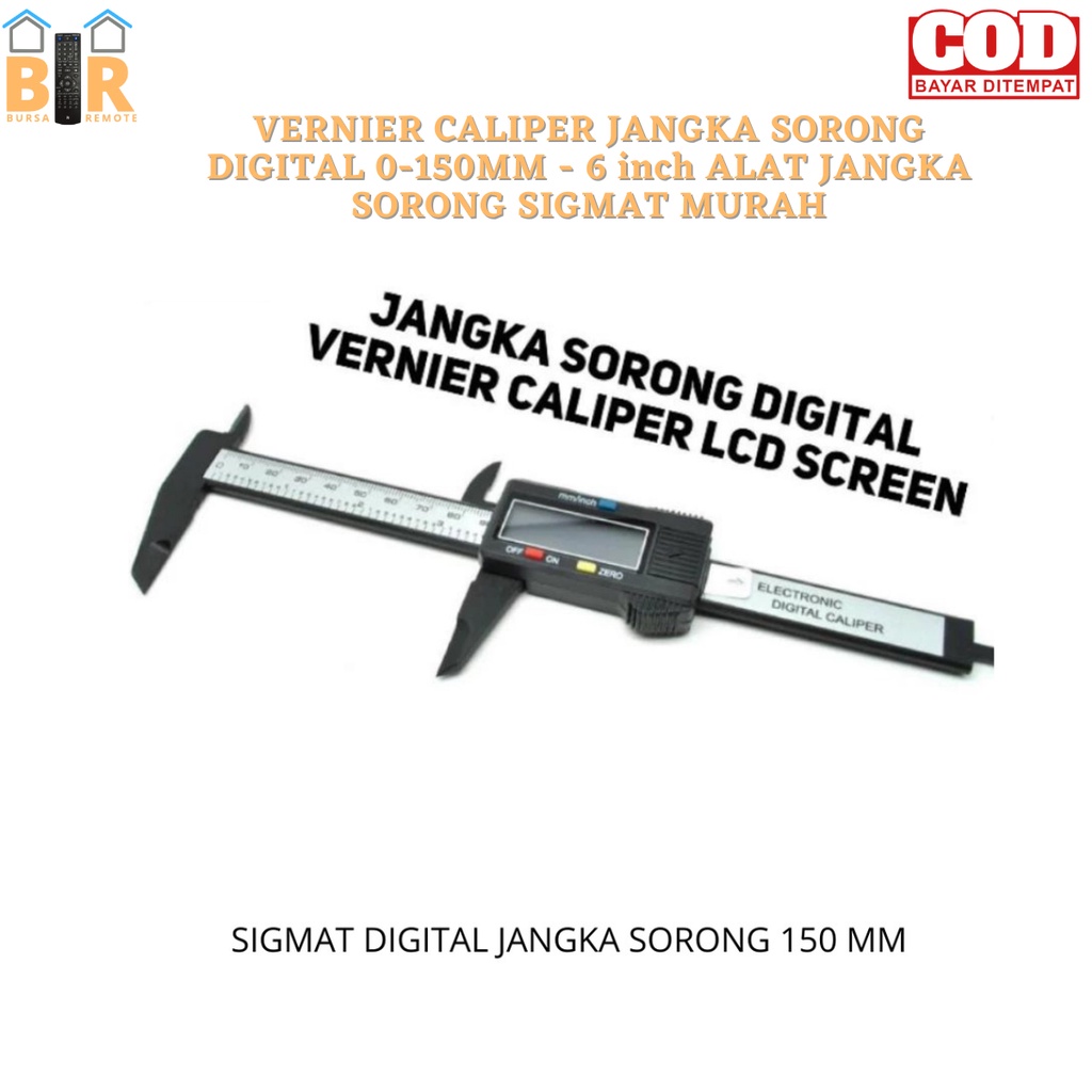 Digital Caliper Meter Jangka No Digital 0-150MM Jangka Caliper Sorong Sigmat Digital LCD Screen