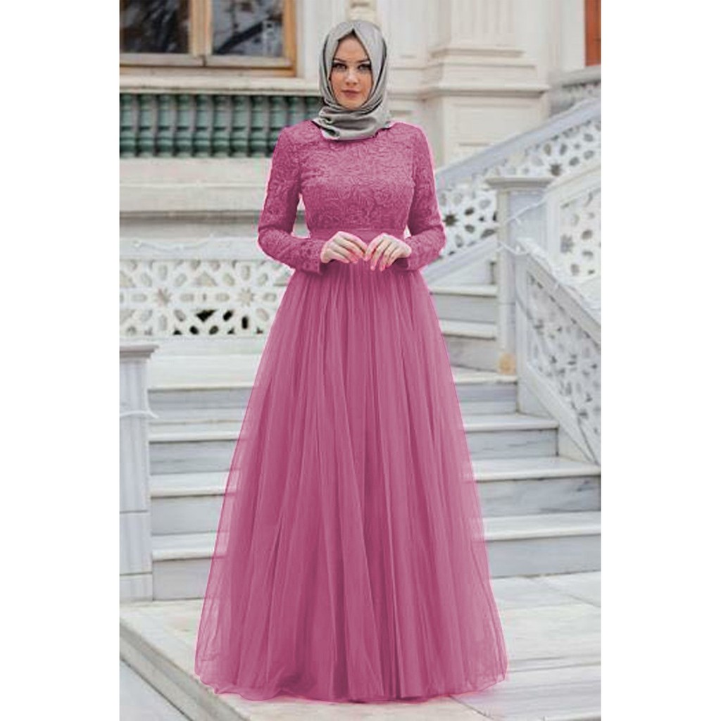 ALMAER MAXI DRESS READY 3UKURAN  / MAXI PESTA BRUKAT ALMAER / MAXI KONDANGAN vV-6