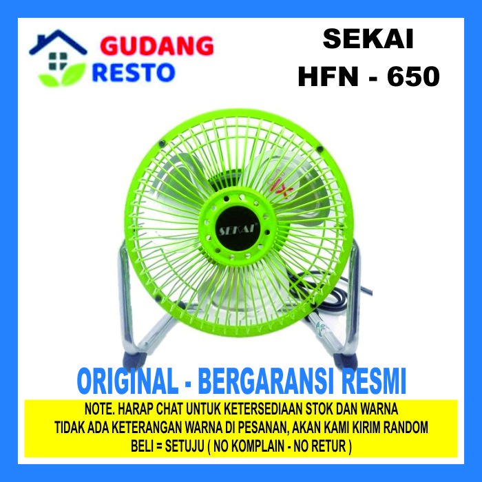 Sekai HFN 650 Kipas angin meja mini tornado besi kecil 6&quot; inch HFN-650 Desk Fan