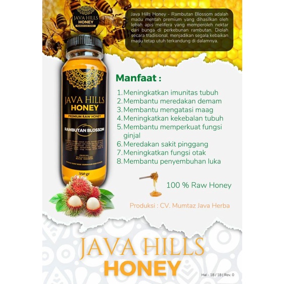 

Java Hills Honey - Rambutan Blossom 650gr
