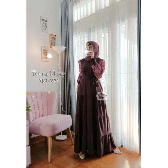 Gamis Brokat Butik/ veera maxy by athata dzee || gamis lebaran 2022-Veera dress spruch
