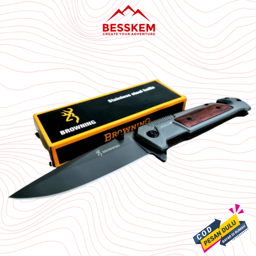Pisau Lipat Survival Outdoor Gunung Tajam Piso Lipet Camping Browning X78 Serbaguna