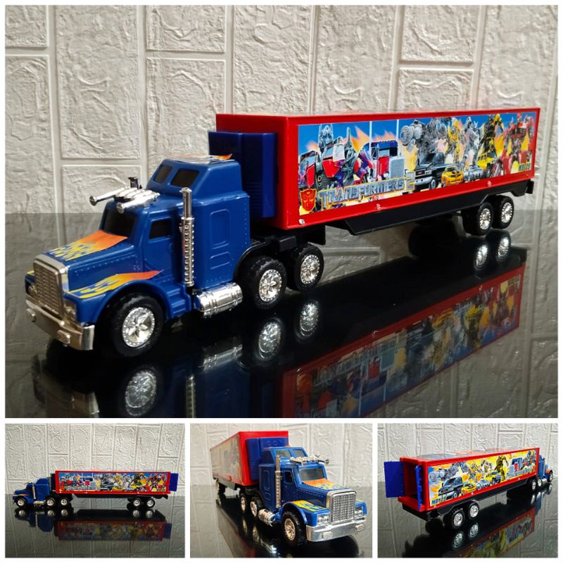 X3MToys Mainan Truk Kontainer Transformer Panjang Murah Jalan Dorong - Mobil Mobilan Truck Container
